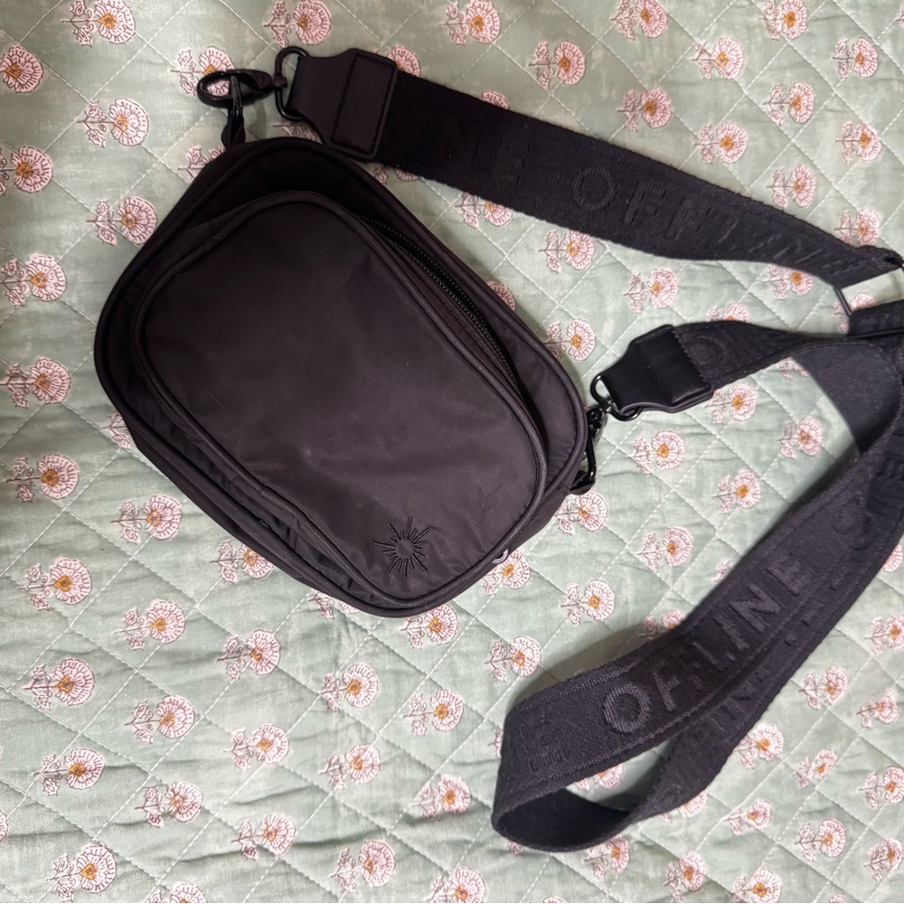 Aerie Black Crossbody Bag with Adjustable Strap